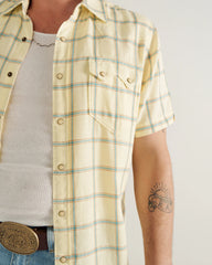 Men's Sawtooth Linen Short Sleeve Pearl Snap