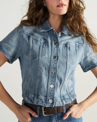 Women's Short Sleeve Denim Top