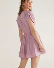 Women's Mini V-Neck Ruched Dress