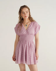 Women's Mini V-Neck Ruched Dress