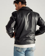 Men's Leather Biker Jacket