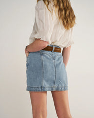 Women's High-Rise Denim Mini Skirt