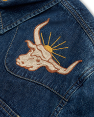 Tecovas x Cathy Hahn Menâs Embroidered Denim Pearl Snap - Size L