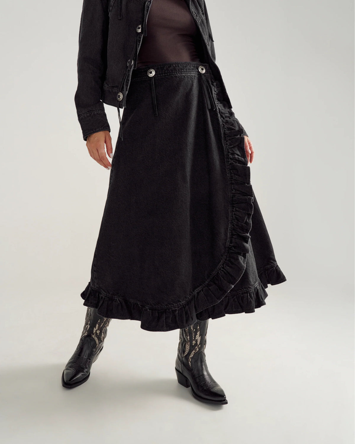 Women's Rodeo Maxi Denim Skirt