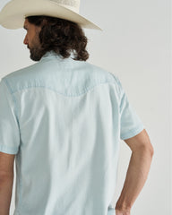 Men's Denim Short Sleeve Pearl Snap