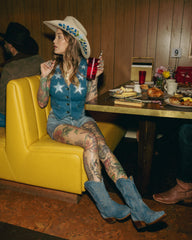 Tecovas x Cathy Han Womenâs Custom Denim Vest - Size S