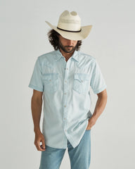 Men's Denim Short Sleeve Pearl Snap